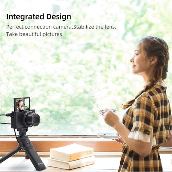 Lättviktigt Portabelt Fjärrkontroll Mini Stativ Handhållet Fotograferingsgrepp för Sony ZV1 RX100 VII M1 M2 M3 M4 M5 M6 M7 A6000 A6100 A6300 A6400 A6500 A6600