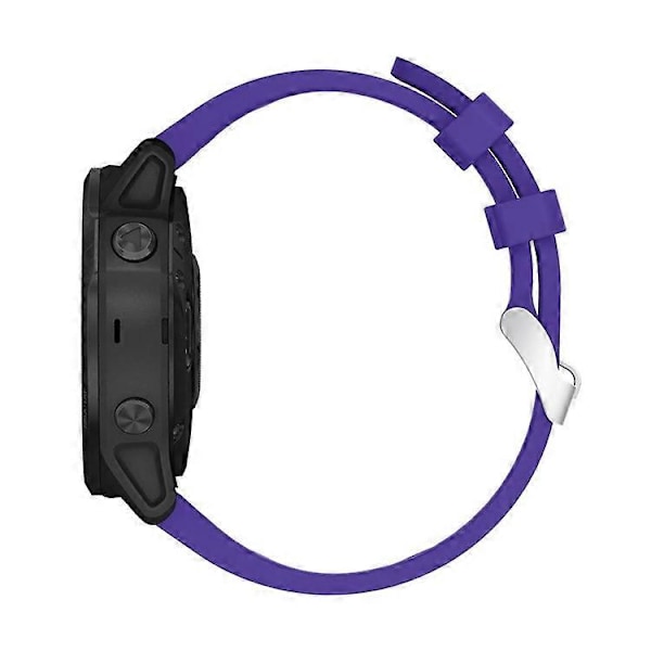 Stilfuld silikone sportsurrem udskiftning med sølvspænde, kompatibel med Garmin Fenix 7S/6S/6S Pro/5S/5S Plus/Instinc Purple