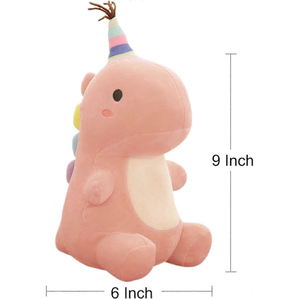 Kosedyr, Søt Dinosaurleke, Myke Dino-kosedyr for Barn, Kosedukke Gaver til Gutter Jenter (Rosa, 23 cm)