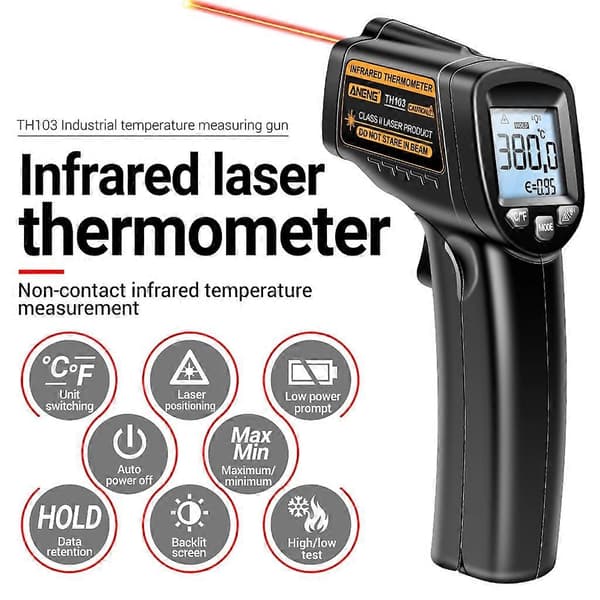 Digitalt infrarødt termometer temperaturmåler kontaktløs pyrometer hygrometer
