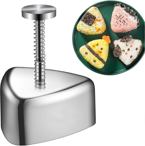 Onigiri Form, Rustfrit Stål Risbold Form Sushi Maker, Klassisk Trekant Musubi Form Frokost Bento