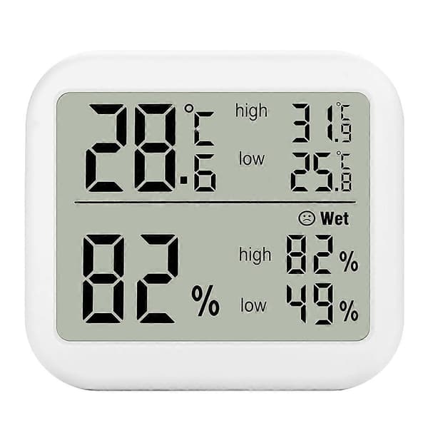 Digital Hygrometer Inomhus Termometer Rumstemperatur Luftfuktighet Klocka Hem