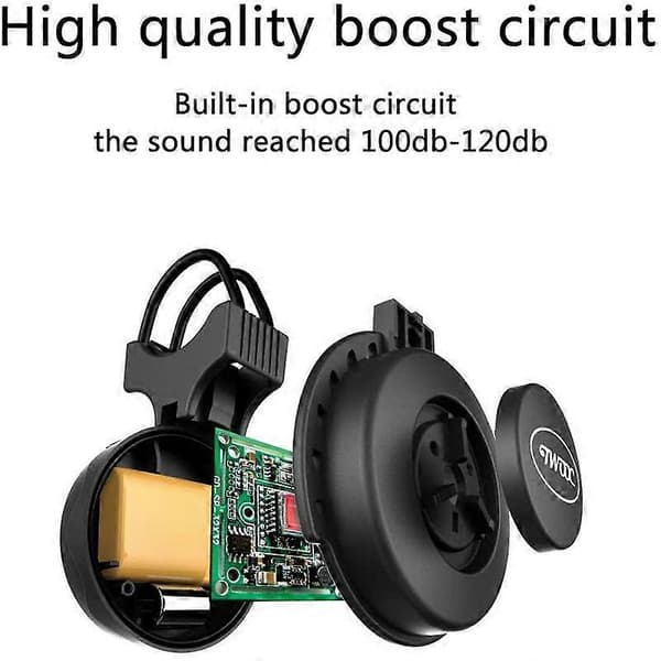 Cykelklokke, ABS, 110-120dB, Sort