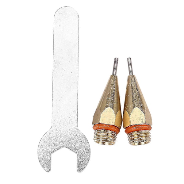 2 stk. 1 mm Åbningsdiameter Smeltelimdyse 1,0x40 mm Kobberdyse Med Dysenøgle Interchan-haoyi