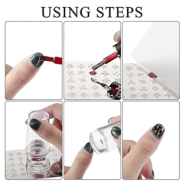 6 stk. Stemplingsplader Neglekunst Sæt Blomst Minimalistisk Geometriske Linjer Blade Mønster Tema Billede DIY Neglekunst Stempelplade Stempler