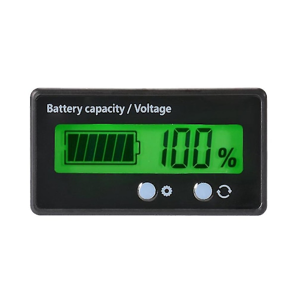 LCD Batterikapacitetsmåler, vandtæt 12v/24v/36v/48v Blybatteristatusindikator