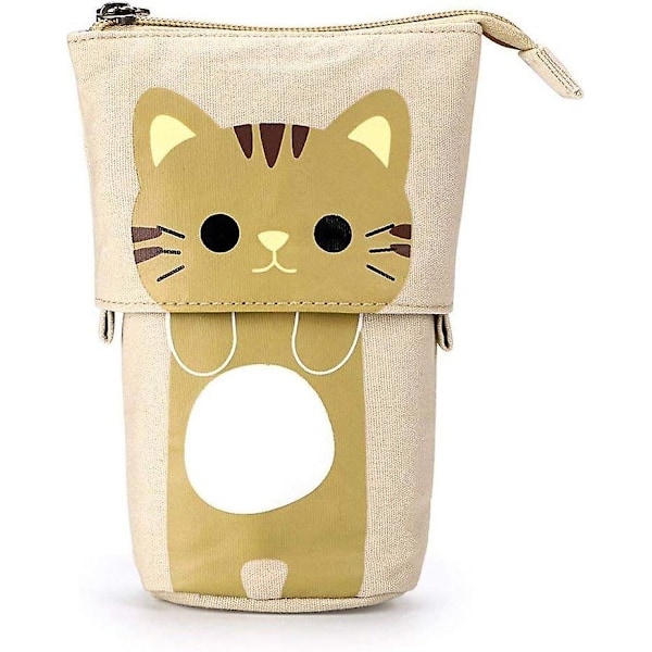 Sød Tegneserie Stående Blyantholder, Lærreds Pen Blyant Etui Organizer Transformer Stående Opbevarings Blyant Etui Boks, Teleskopisk Stationery Pose Taske med Lynlås