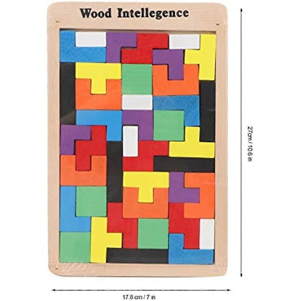 RiToEasysports Pusselleksak Trä Färgrik Barn Pussel Jigsaw Leksak Byggkloss Pedagogisk Leksak Tidig Utbildning Pusselleksaker