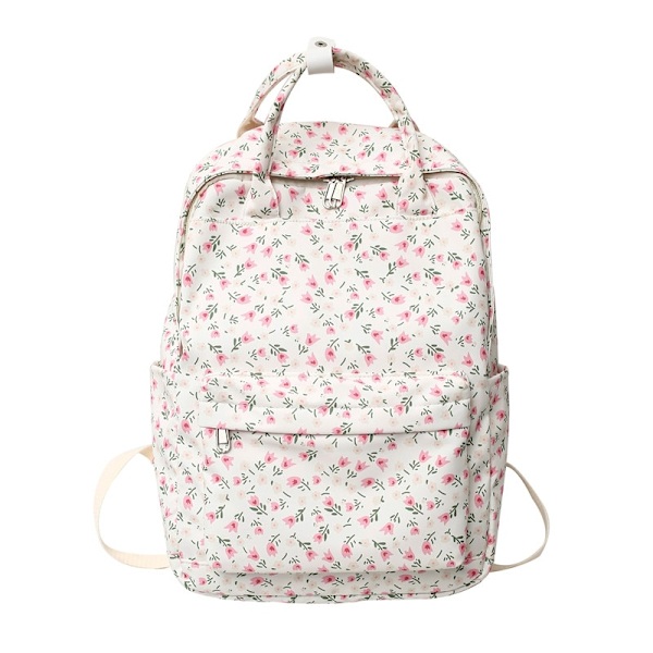 Blomma Vintage ryggsäck Skolväska Resestudent Mode College Damväska floret