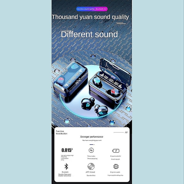 S10pro Tws Bluetooth-headset Bluetooth 5.2 Bilateralt Stereo Touch-headset med 2200ma Digital Display