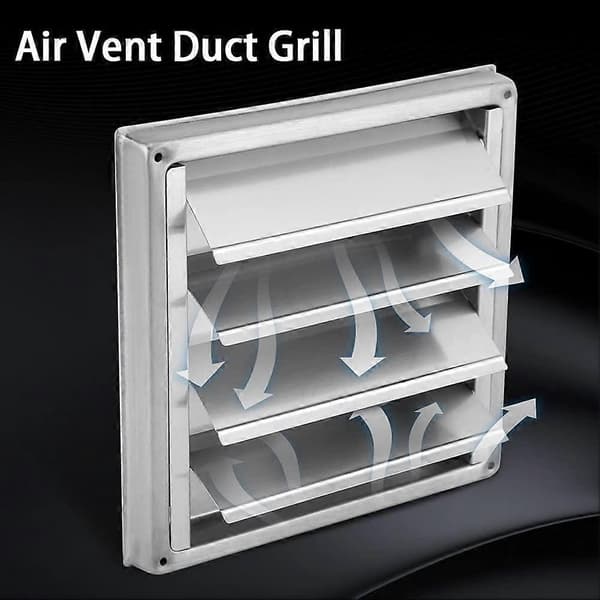 100mm Ventilationsgitter i Stål, Rustfrit Stål Klapp Udluftningsgitter