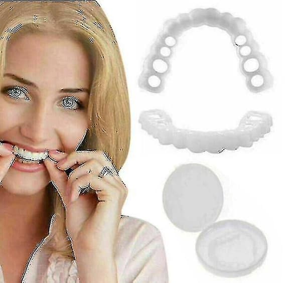 2-pakning Snap-on Proteser Protesefasader Protesebøyler Pluss Proteseetui