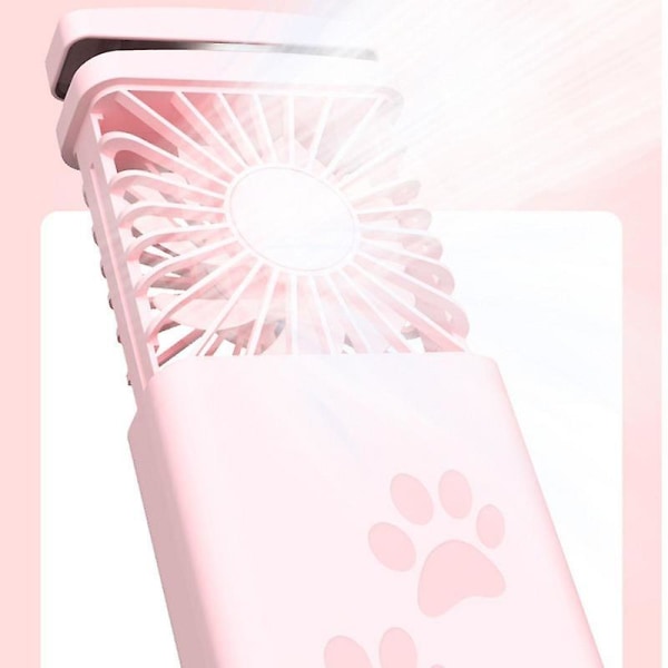 Kädessä pidettävä tuuletin kissankynsillä Kädessä pidettävä matkatuuletin sisäänvedettävä akkukäyttöinen ladattava kannettava tuuletin 2-nopeuksiset USB tuulettimet Pink