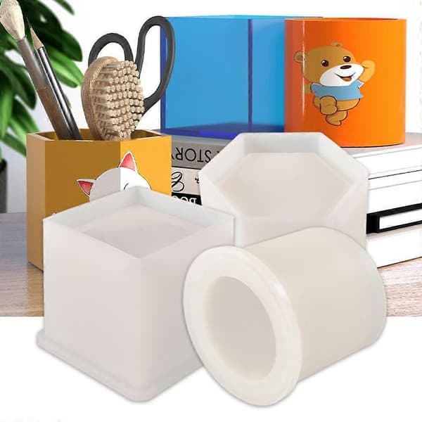 Penholder Epoxyharpiksform Aromaterapi Gips Lys Sæbe Silikoneform DIY Håndværk Boligdekorationer Støbeværktøjer