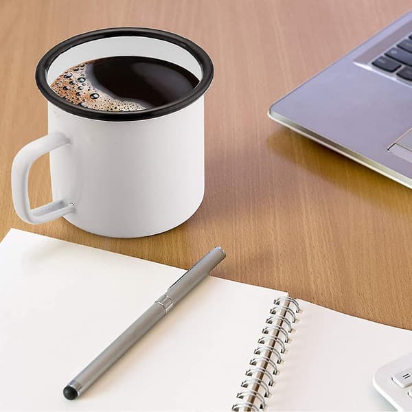 12 Oz Emalj Kaffe Camping Mugg Set. Litet Sött Te Camp Emalj Mugg Set