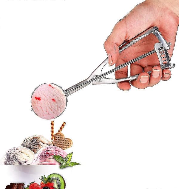 Dejske Cupcake Ske Melon Kugle - 3-delt Isske Sæt, 18/8 Rustfrit Stål