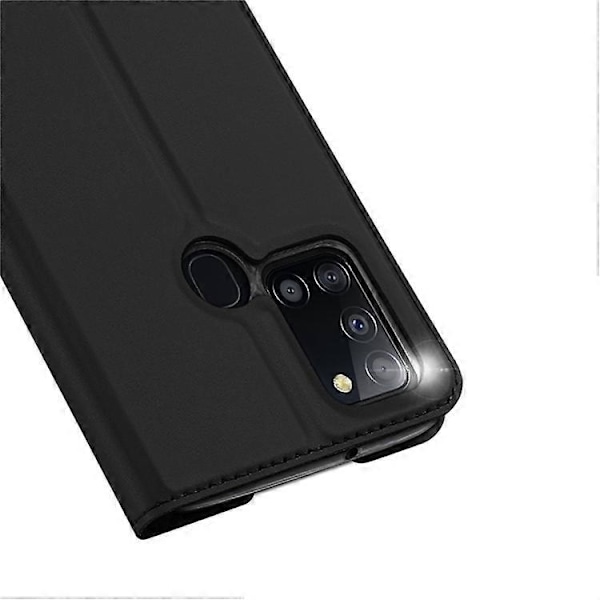 DUX DUCIS Skin Pro -sarjan folio-läppä nahkakotelo korttipaikalla, yhteensopiva Samsung Galaxy A21s:lle Black