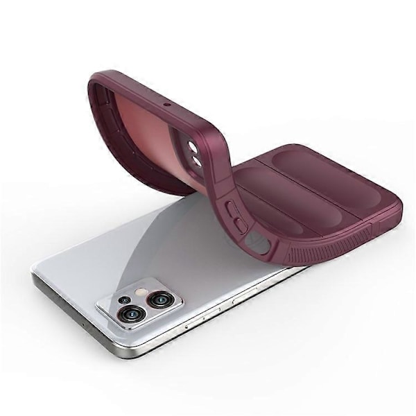 Kompatibelt för Motorola Moto G32 4G Robust Baksida Flexibelt TPU Anti-repskydd WineRed
