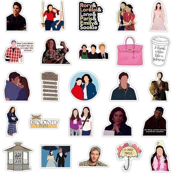 Klistremerker 50-pakks Dekaler Morsomme Varemerker Poster Klistremerke for Bærbare Datamaskiner Datamaskiner US TV-serie Gilmore Girls Klistremerker (Gilmore Girls)