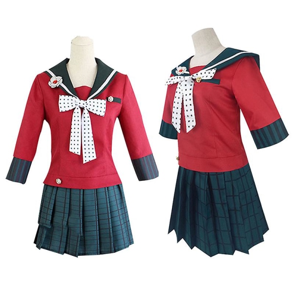 Anime Danganronpa Cosplay Harukawa Maki Cosplay kostymer Peruk Skolflickor Uniform Dangan Ronpa Halloween kostym för kvinnor XL