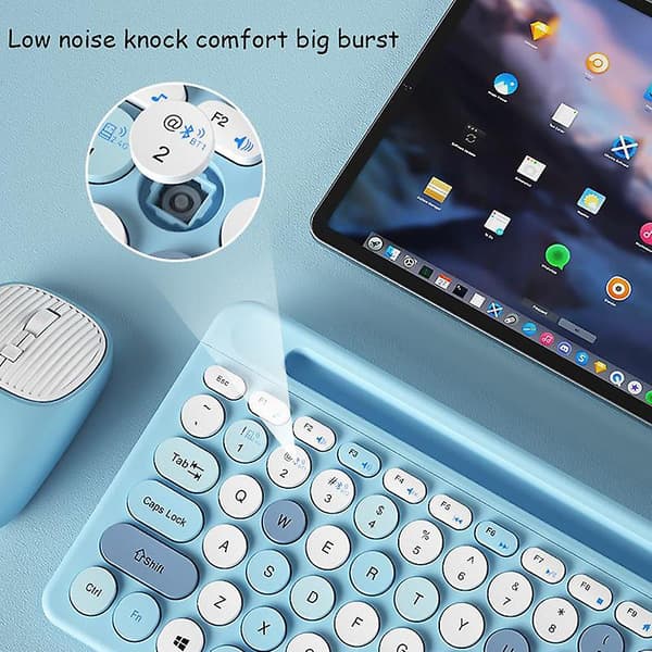 Oppladbart trådløst Bluetooth-tastatur og mussett Mute Laptop Stasjonær datamaskin Apple Ipad Android Universal