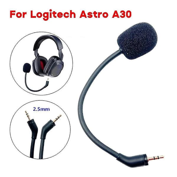 Spelmikrofon för Astro A30 Gaming Headset Böjbara Flexibla Slangmikrofoner
