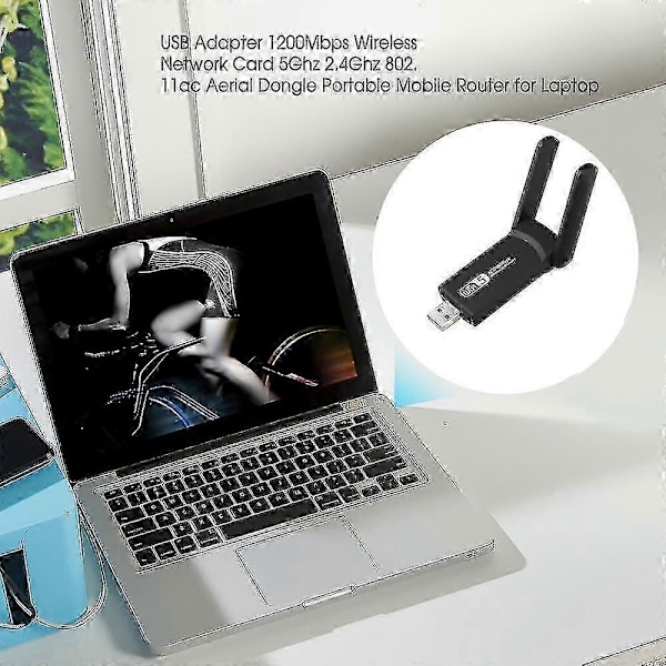 1300 Mbps USB 3.0 WiFi-adapter, driverfri, 2,4 GHz/5 GHz dual-band Wi-Fi-dongle, mottaker 80211ax/ac/a/b/g/n WIFi 5 trådløst nettverk C SZRH