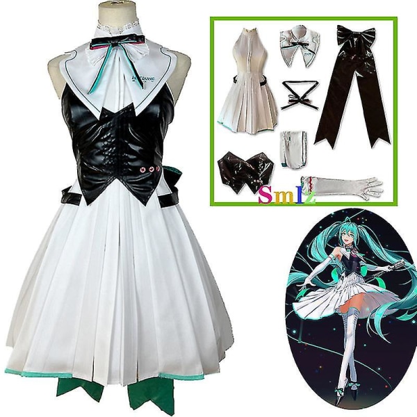 Ny trend Miku Cosplay Anime Kostym Symfoniklänning Nybörjare Framtida Miku Cosplay Peruk Halloween Kostym Accessoarer Rekvisita Present set L