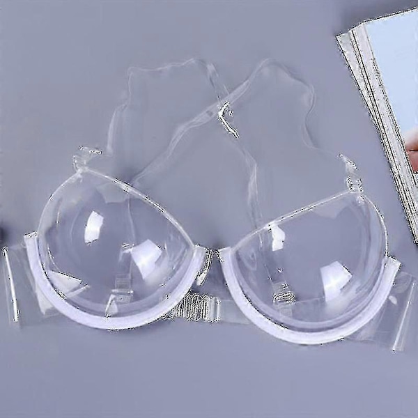 Dame 3/4 Cup Transparent Klar Push Up BH Ultratynn Stropp Usynlige BH-er Undertøy