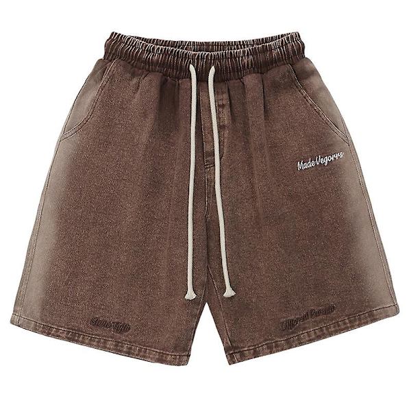 Pan -housut Miesten Retro Tide merkki Tee vanhanaikaisia ​​farkkushortseja miehille ja naisille Color M