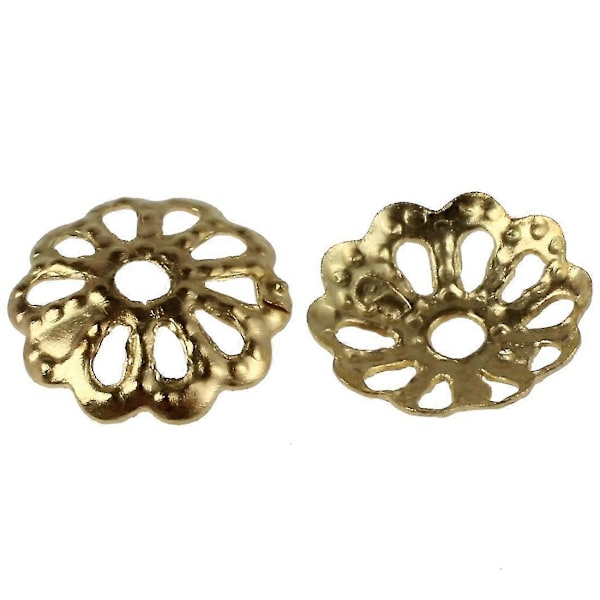 500 stk. 6mm Gullfargede Blomsterperlehetter for Smykkelaging - haoyi