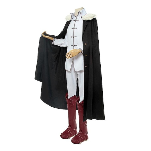 Bungou Stray Dogs Series Cos Costume Fyodor .d Cosplay Helkroppsdräkt Med Svart Cape Halloween Lyxfest Klä upp Full Set Svart Kostym Med Cape Fo S