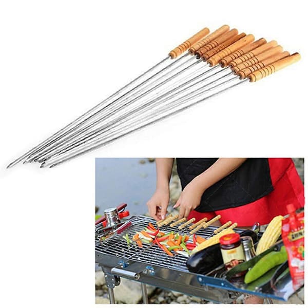 10 stk. BBQ Grillspyd Grillverktøy Grillklyper Kebab Kebaber