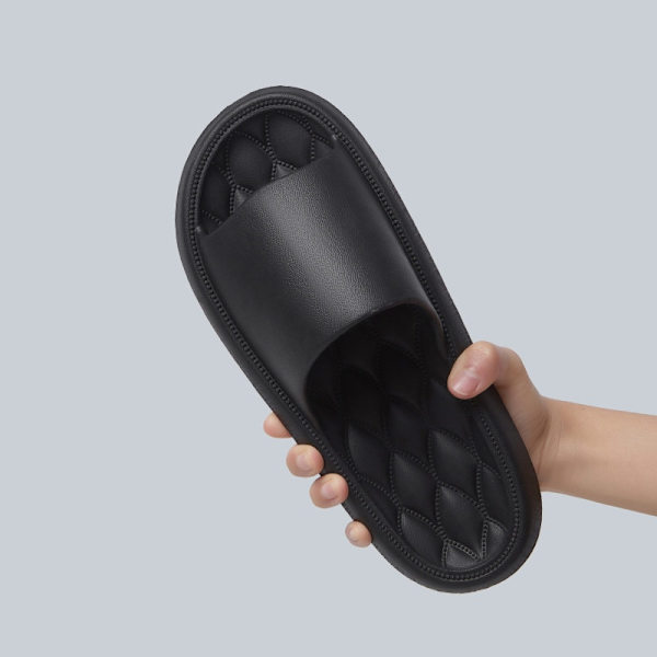 Hem Tofflor Sommar Kvinnor Män Tjock plattform Halkfri Tysta sandaler Mode Mjuksulor Par Flip-flops Dam utomhusskor Black-A 38-39(24-24.5cm)
