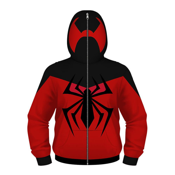 Barn Spider-man Huvtröjor Hooded Zip Coat Jacka Toppar Outwear Presenter Red Spiderman 4-5 Years