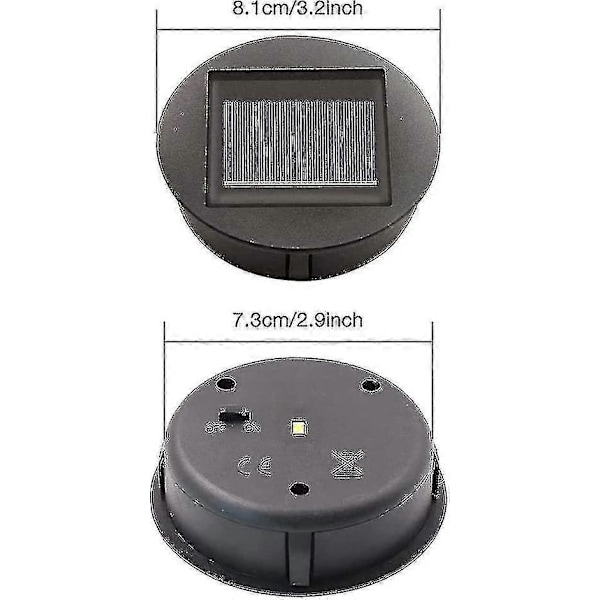 4 Stycken Ersättningssolcellslampor med LED-lampor, Ersättning för solcellslampor, LED Solar