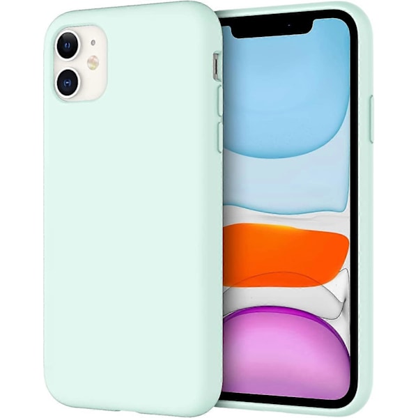 Silikonskal för iPhone 11 (2019) 6,1 tum, Silkeslen Fullständigt Skyddande Skal, Stötsäkert Skal med Mikrofiberfoder, Havsskum