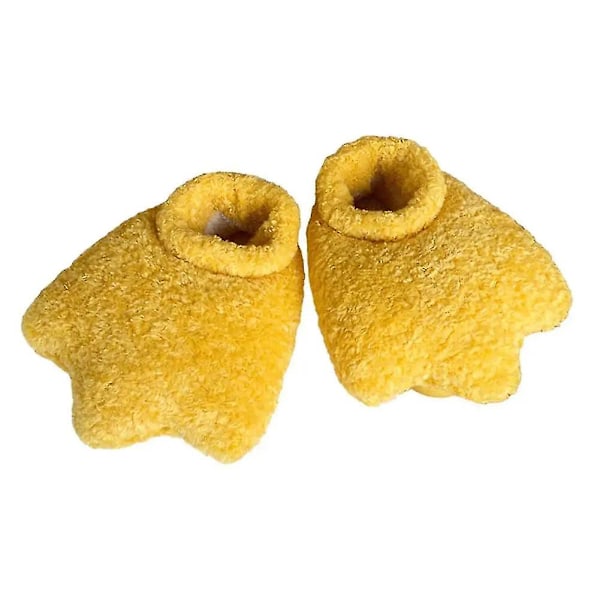 Gula anks tofflor vinter djurfötter tofflor damer tecknade tofflor fluffiga klo tass skor inomhus hushållsartiklar present