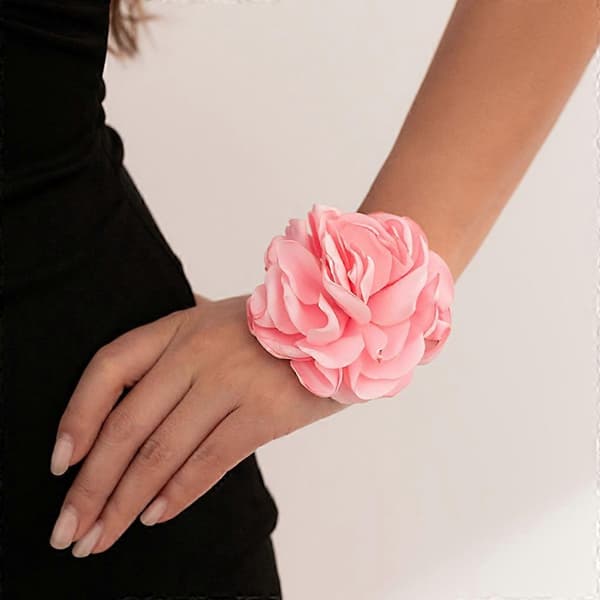 Rosblomma Armband Handledsblomma Kedja för Bröllop Bal Fest Sammet-Blomma