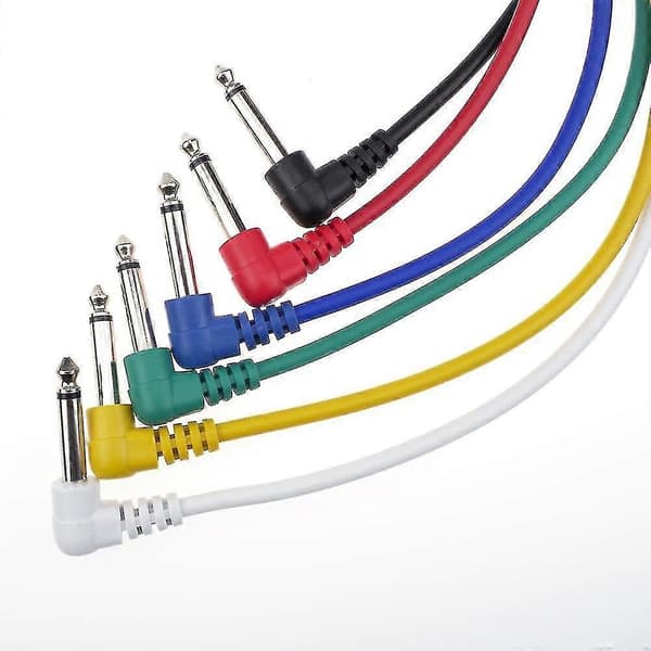6 Farger Elektrisk Gitar Effekt Patch Kabel Wire Audio Tilkoblingskabel
