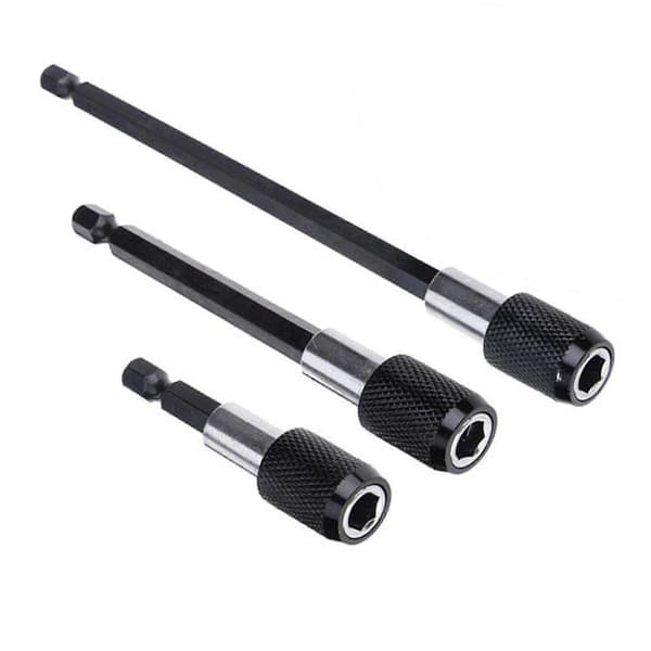 3 stk. Skruetrækkerforlængerbits Quick Release 1/4 Hex Shank Holder Borebit Magnetisk