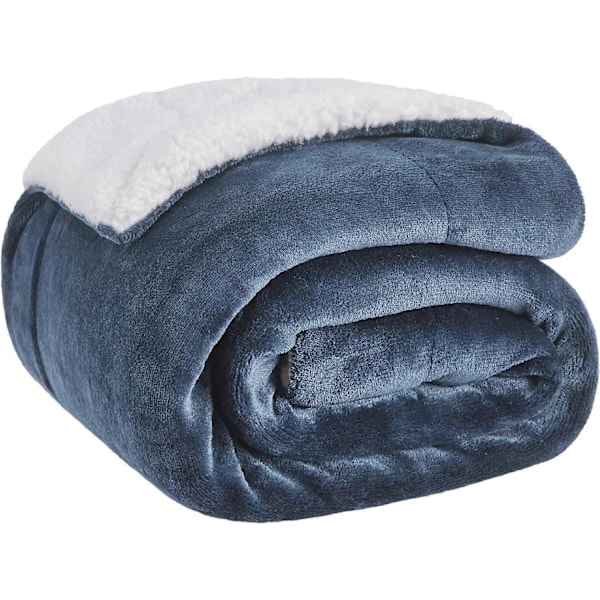 Sherpa-fleecetorkkupeitto sohvalle - Paksu ja lämmin peitto talveksi, pehmeä ja pörröinen torkkupeitto sohvalle, harmaa, 127 x 152 cm