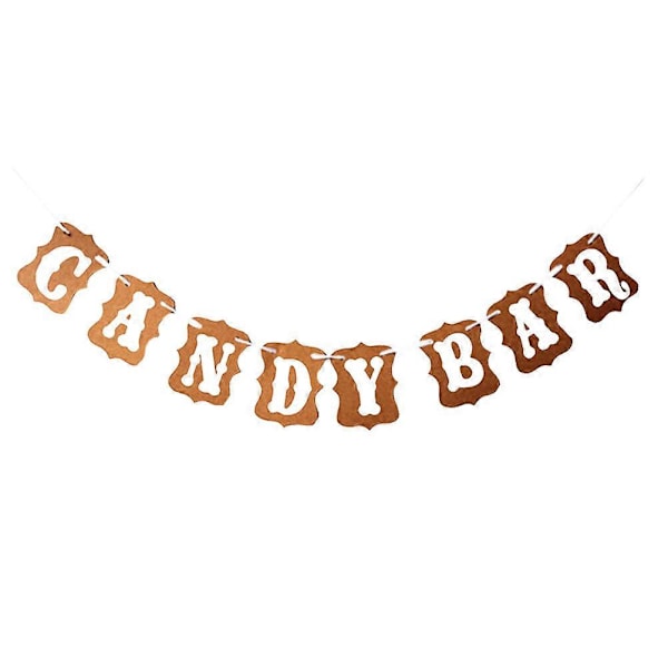 Candy Bar Banner Flag Vintage Dessert Candy Guirlande Papir Hængende Dekorationer Valentinsdag Fotografering Prop