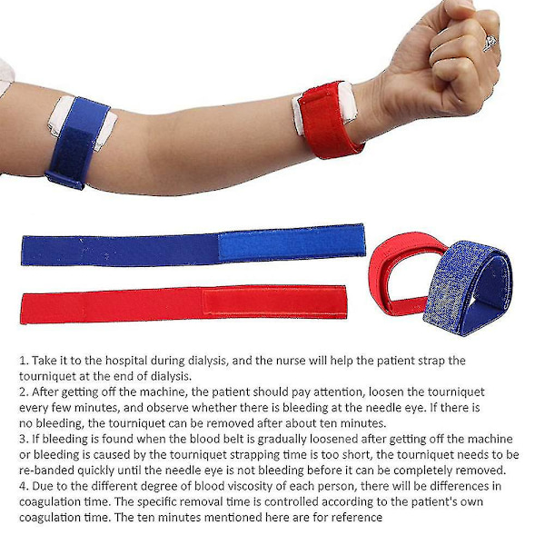 2 stk. Tourniquet Dialyse Hæmostatisk Arteriel Blødningsrem Elastisk Bandage