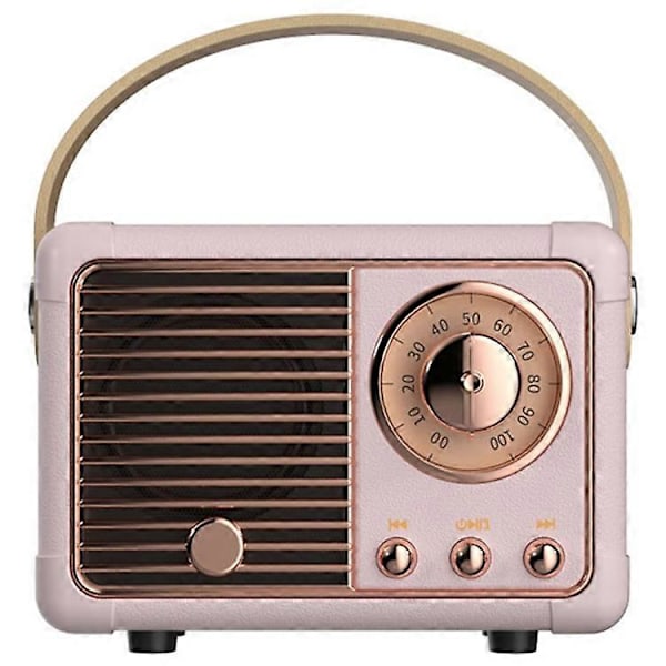 HM11 2:a Gen Retro Bluetooth Högtalare Portabel Trådlös Högtalare Stöd U-disk TF-kort AUX Pink