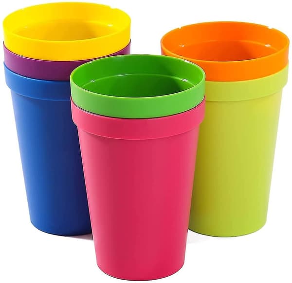 Plastkopper, 7 stablebare kopper på 200 ml, gjenbrukbare plastkopper, for hjemmet