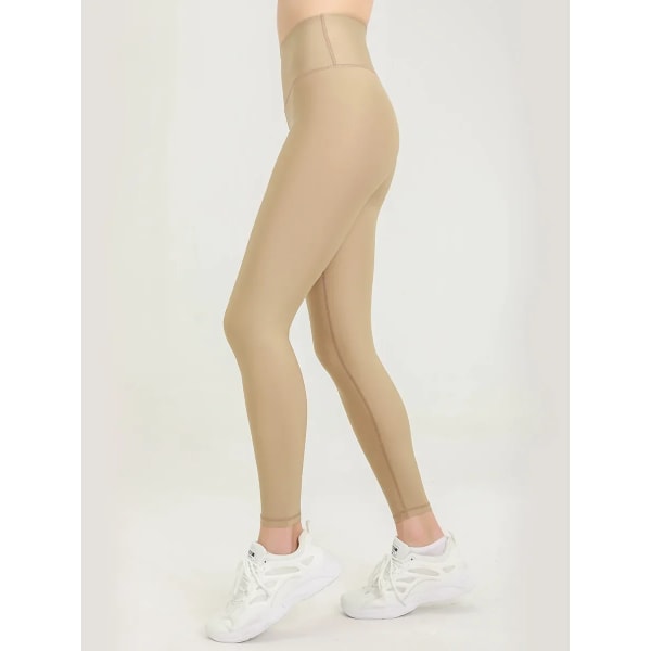 Light Sense Yoga Bukser Airlift Blank Transparent Højtaljet Ferskenbalde Nude Sense Løbesport Fitness Bukser 3-Sand color XL