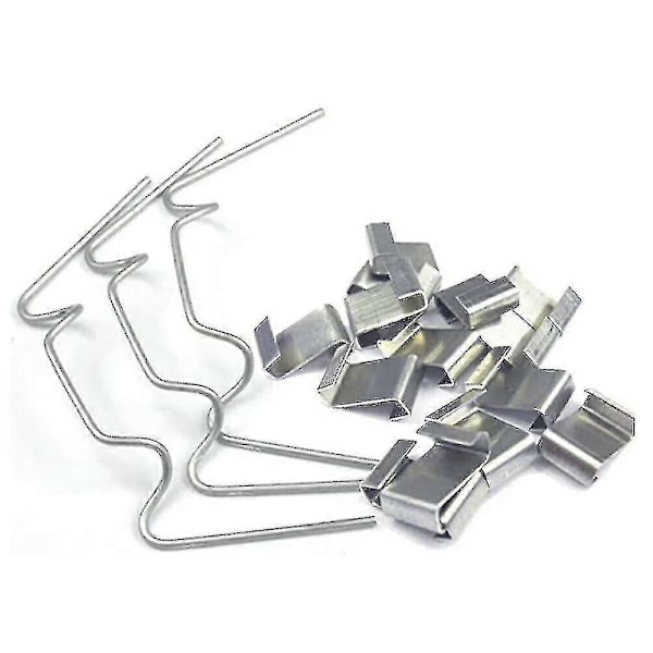 100 stk. Festeklips for glass Rustfritt stål W og Z-form for reparasjon av drivhus LBT
