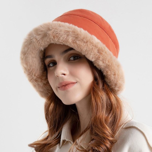 Naisten hattu sametilla kuulosuojaimilla Kylmäpitävä talvipitävä hatut naisten tytöille Brick Red