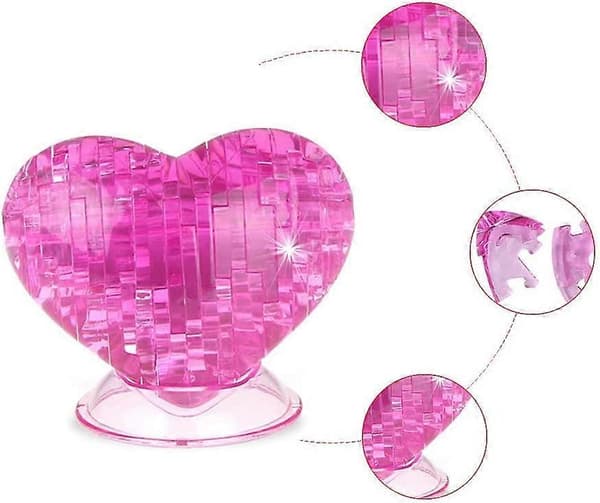 3D Krystal Puslespil Hjerte til Valentinsdagsgave / 3 stk.